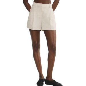Aritzia Effortless linen high waist pleated shorts size 6 excellent condition